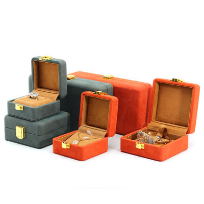 Soft Touch Velvet Jewelry Box Packaging Sets Multi Color Para Armazenamento de relógios de luxo