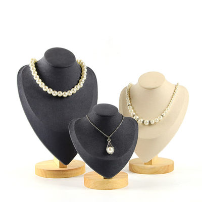 comprar Capa de veludo macia, suporte de colarinho de madeira, suporte de exposição de pendente, suporte de exposição de busto online manufacture