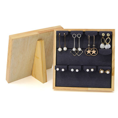 4x3 Prático Multicelular Jóias De Madeira Display Rack Stand Para Brincos Pendente