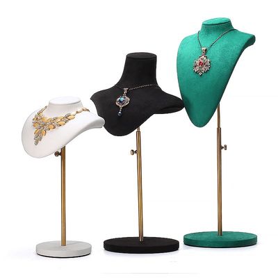 Multi Dimensões Soft Velvet Cover Jewelry Display Bust Pendant Stand Exposição