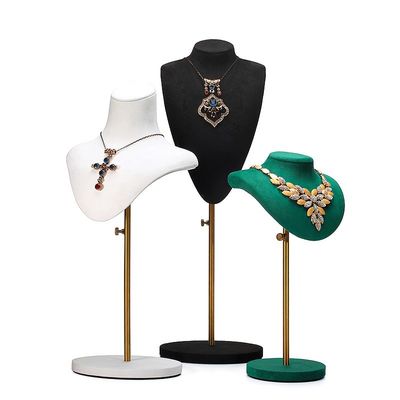 Multi Dimensões Soft Velvet Cover Jewelry Display Bust Pendant Stand Exposição