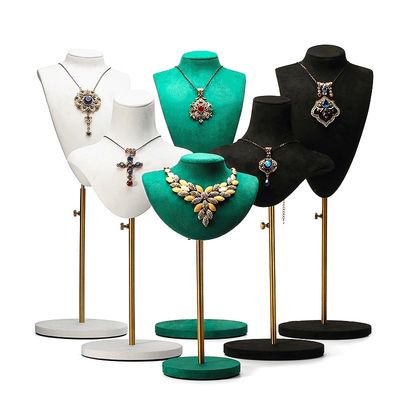 Multi Dimensões Soft Velvet Cover Jewelry Display Bust Pendant Stand Exposição