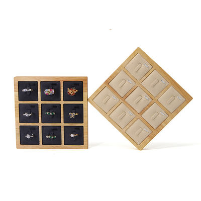 comprar 3x3 Multi Cells Solid Wood Jewellery Presentation Tray For Earrings Rings Studs Exposição online manufacture