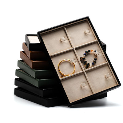 comprar Grande capacidade Prático PU Couro Jóias Exposição Requisitos Luxo Display Tray online manufacture