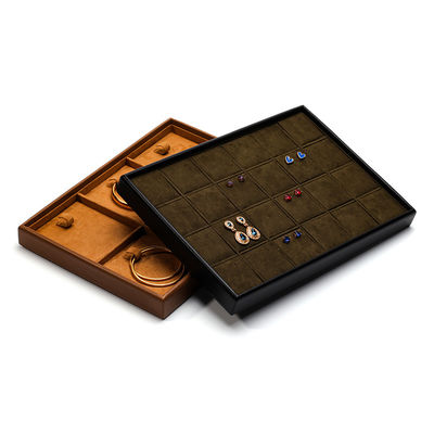 Grande capacidade Prático PU Couro Jóias Exposição Requisitos Luxo Display Tray