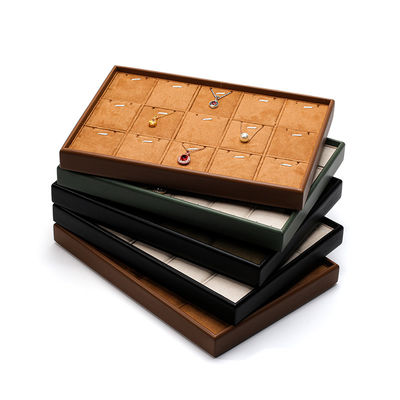 Grande capacidade Prático PU Couro Jóias Exposição Requisitos Luxo Display Tray