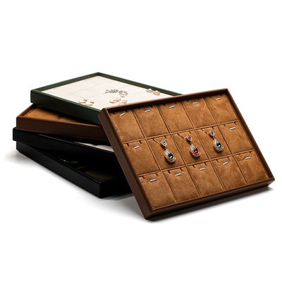 Compartimento Multi PU Prateleira de Display de Joias de Couro de revestimento macio