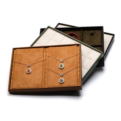 Compartimento Multi PU Prateleira de Display de Joias de Couro de revestimento macio