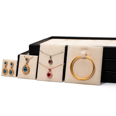 Compartimento Multi PU Prateleira de Display de Joias de Couro de revestimento macio
