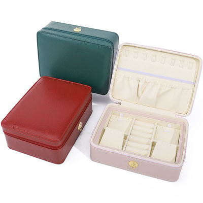 comprar Ornamento de Puxador de Anel de Couro de Viagem Organizador de jóias Multi-células Caixa de fecho online manufacture