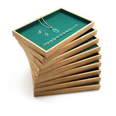Placa de visualização de jóias de madeira personalizada Compartimentos múltiplos para pendentes de orelhas de anel