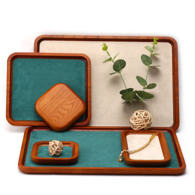 Multicolor revestimento de madeira maciça Jóias Display Tray para anel Bracelet Pendente Exposição