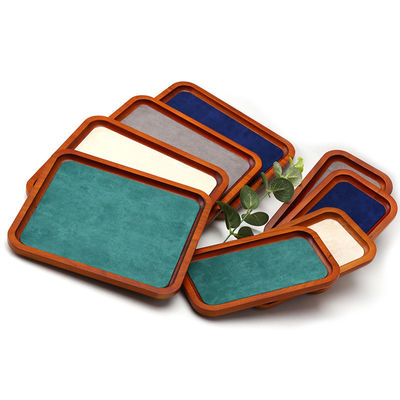 Multicolor revestimento de madeira maciça Jóias Display Tray para anel Bracelet Pendente Exposição