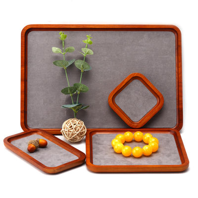 comprar Requisitos de exposição de jóias de madeira Red Edge Super Fiber Lining Exhibition Display Trays online manufacture