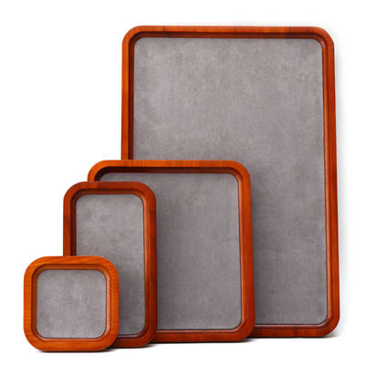 Requisitos de exposição de jóias de madeira Red Edge Super Fiber Lining Exhibition Display Trays