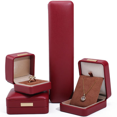 Efeito Flutuante Couro PU Vermelho Luxury Jewelry Packaging Box Set com barra de ouro