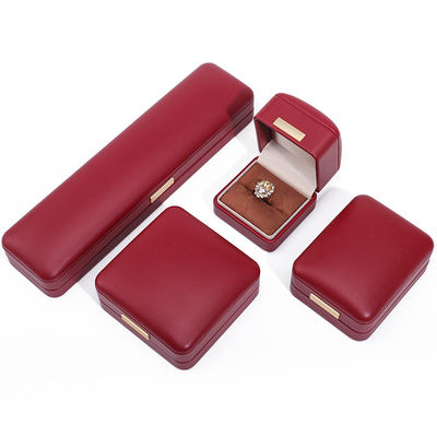 Efeito Flutuante Couro PU Vermelho Luxury Jewelry Packaging Box Set com barra de ouro