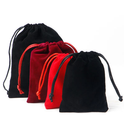 comprar Bolsa de jóias de veludo de cordas de tração suave de tamanho múltiplo para embalagens de presentes de jóias de luxo online manufacture