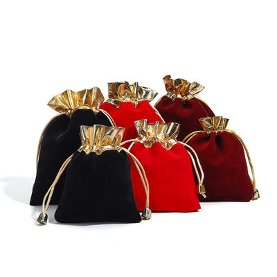 comprar Soft Slip No Villi Velvet Drawstring Bolsas de jóias com boca aberta de ouro online manufacture