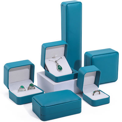 Pavo Verde atraente embalagem de jóias de couro falso caixa de conjunto de luxo