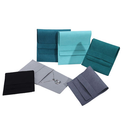 Compacto Simples de Veludo Suave Jóias Embalagem Envelope Bolso Mini Pendente Bolso