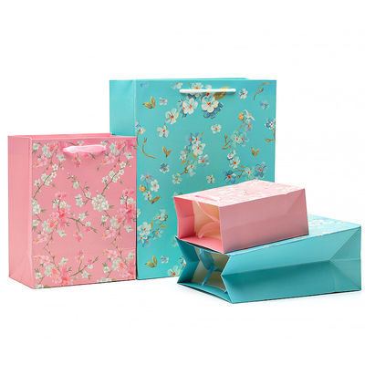 Saco de papel de cartão robusto com alças para presente de aniversário de menina