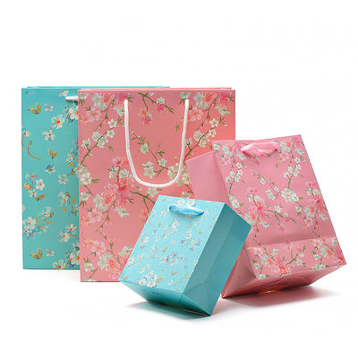 Saco de papel de cartão robusto com alças para presente de aniversário de menina