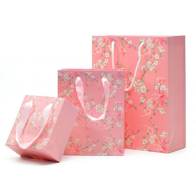 Saco de papel de cartão robusto com alças para presente de aniversário de menina