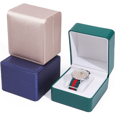Pincel Grain Liso Couro Falsos Guarda-Relógio Caixa de Armazenamento Fabricado à mão Chic Luxury Packaging para Homens