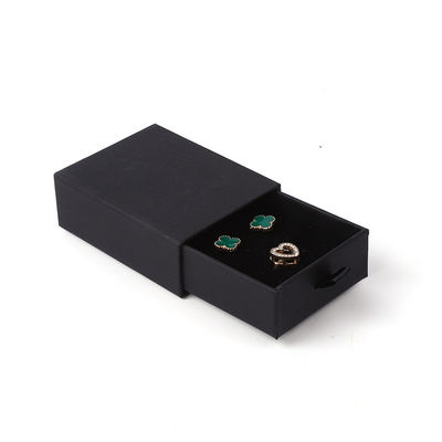 Fabricação por atacado Eco Amigável presente de luxo caixa de jóias personalizado logotipo personalizado anel colar de brincos pulseira embalagem cartão preto papel gaveta caixa de jóias