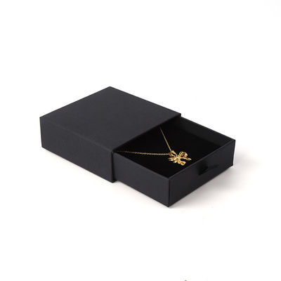 Fabricação por atacado Eco Amigável presente de luxo caixa de jóias personalizado logotipo personalizado anel colar de brincos pulseira embalagem cartão preto papel gaveta caixa de jóias