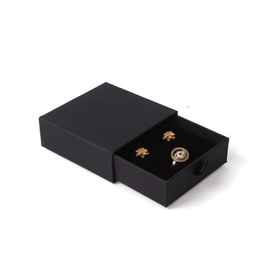 Fabricação por atacado Eco Amigável presente de luxo caixa de jóias personalizado logotipo personalizado anel colar de brincos pulseira embalagem cartão preto papel gaveta caixa de jóias