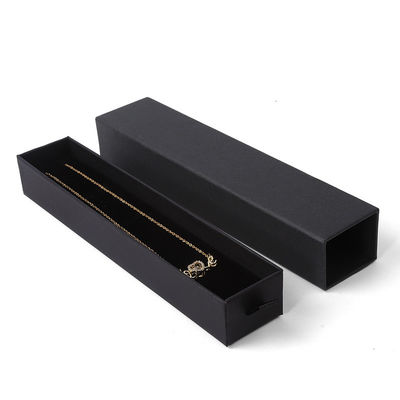 Fabricação por atacado Eco Amigável presente de luxo caixa de jóias personalizado logotipo personalizado anel colar de brincos pulseira embalagem cartão preto papel gaveta caixa de jóias