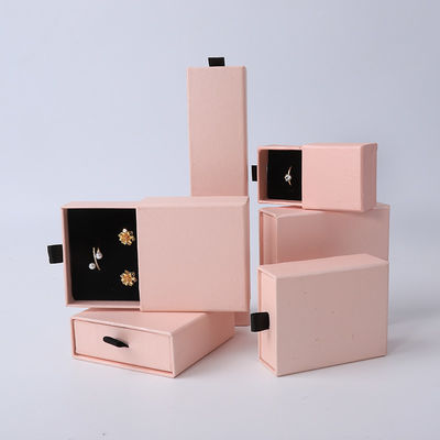 Fabricação por atacado Eco Amigável presente de alta qualidade Caixa de jóias Personalizado Anel personalizado Colar de orelha Pulseira Embalagem rosa Caixa de papel cartão Caixa de jóias com logotipo