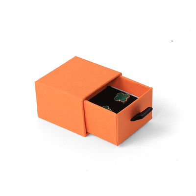 Fabricação por atacado Eco Amigável presente de alta qualidade Caixa de jóias Personalizado Anel personalizado Colar de orelha Pulseira Embalagem Caixa de papel de cartão laranja Caixa de jóias com logotipo