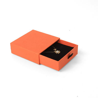 Fabricação por atacado Eco Amigável presente de alta qualidade Caixa de jóias Personalizado Anel personalizado Colar de orelha Pulseira Embalagem Caixa de papel de cartão laranja Caixa de jóias com logotipo