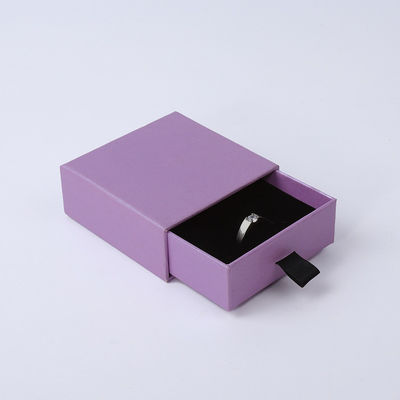 Fabricação por atacado Eco Amigável presente de alta qualidade Caixa de jóias Personalizado Custom Ring Necklace Brinco Pulseira Embalagem Papel de Papel Roxo Caixa de jóias com logotipo