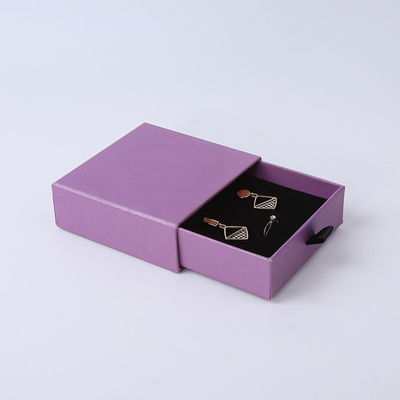 Fabricação por atacado Eco Amigável presente de alta qualidade Caixa de jóias Personalizado Custom Ring Necklace Brinco Pulseira Embalagem Papel de Papel Roxo Caixa de jóias com logotipo