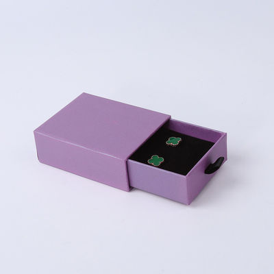 Fabricação por atacado Eco Amigável presente de alta qualidade Caixa de jóias Personalizado Custom Ring Necklace Brinco Pulseira Embalagem Papel de Papel Roxo Caixa de jóias com logotipo