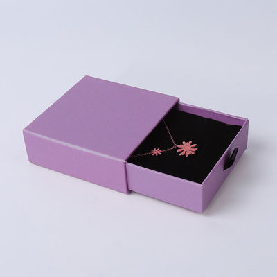 Fabricação por atacado Eco Amigável presente de alta qualidade Caixa de jóias Personalizado Custom Ring Necklace Brinco Pulseira Embalagem Papel de Papel Roxo Caixa de jóias com logotipo