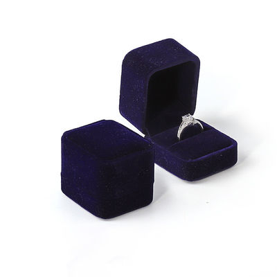 Tamanho personalizado caixa de anel de casamento duplo personalizado material interno de veludo