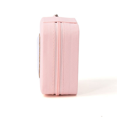 Caixa portátil de guarda de jóias de cor rosa de couro em PU
