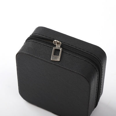 Luxury Jewellery Gift Storage Box Custom Logo Portátil Pequeno Couro Preto Organizador de Viagem Case