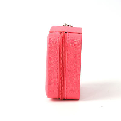 Luxury Jewellery Gift Storage Box Custom Portable Small Leather Rose Red Jewelry Organizer Travel Case