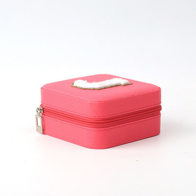 Luxury Jewellery Gift Storage Box Custom Portable Small Leather Rose Red Jewelry Organizer Travel Case