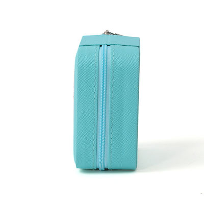 Caso de viagem organizador de jóias azul celeste portátil