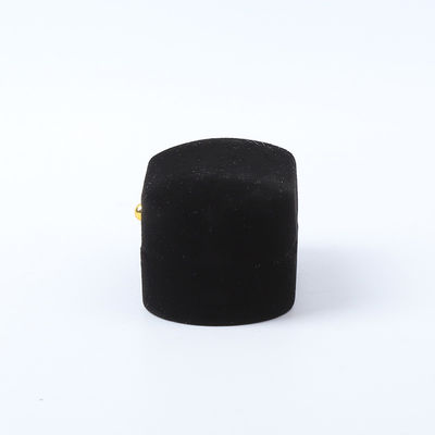 Personalizado Custom Black Velvet Jewelry Embalagem Casamento Noivado Anel Duplo Luxury Jewelry Box