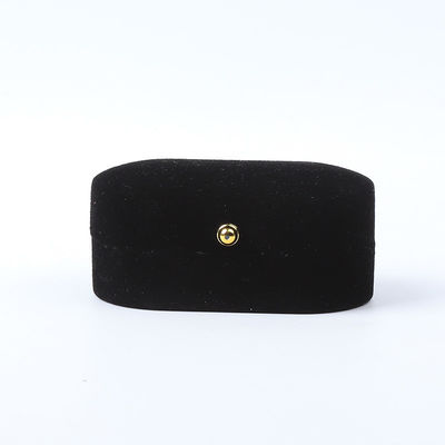 Personalizado Custom Black Velvet Jewelry Embalagem Casamento Noivado Anel Duplo Luxury Jewelry Box