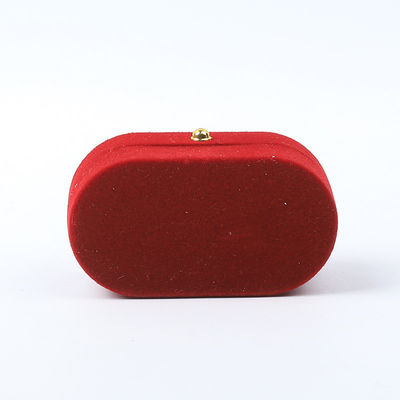 Caixa de jóias de luxo personalizada Custom Red Velvet Jewelry Packaging Casamento Noivado Caixa de anéis duplos