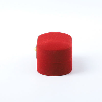 Caixa de jóias de luxo personalizada Custom Red Velvet Jewelry Packaging Casamento Noivado Caixa de anéis duplos